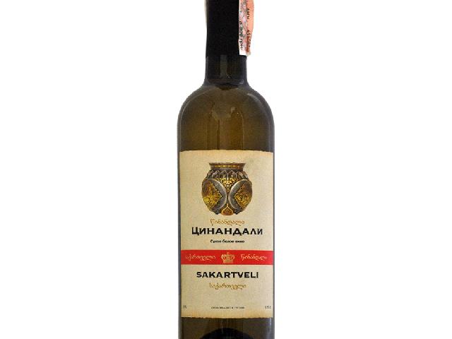 Вино Sakartvelі Цинандалі біле сухе  0,75л 13%
