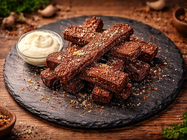 Гарлики часникові з сирним соусом