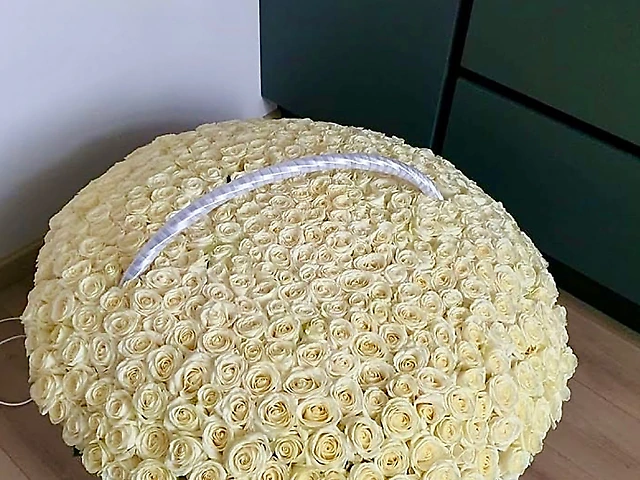 301 троянда біла в кошику