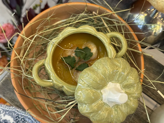 Гарбузовий супчик з Чилі та креветками