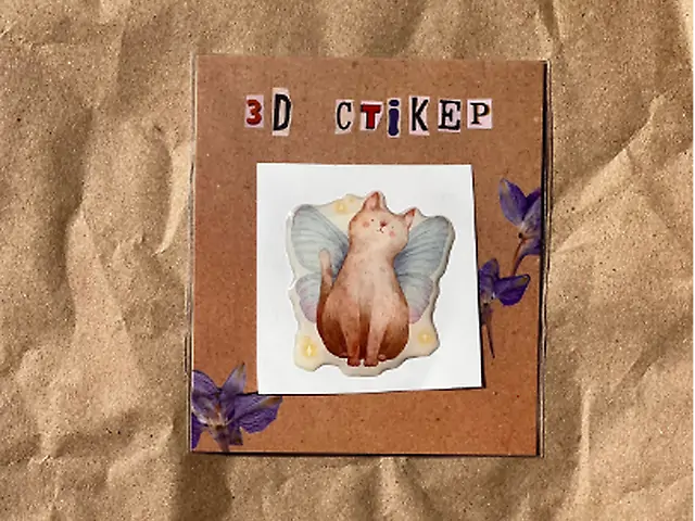 Стікер "Котик з крильцями"