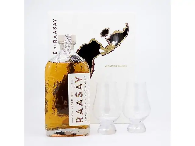 Isle of Raasay Scotch Single Malt Whisky 46.4% GB with 2 glasses