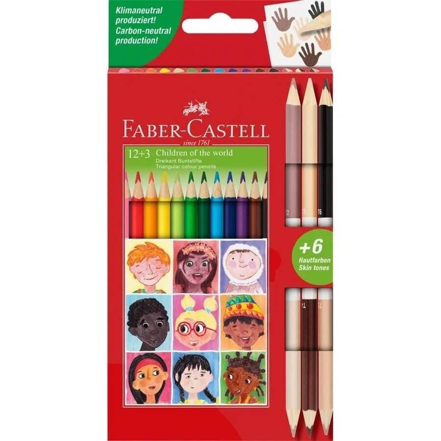 511514 КОЛЬОРОВІ ОЛІВЦІ 12КОЛ.+3ШТ=6КОЛ. BICOLOR SKINTONES КАРТОН.УПАК.