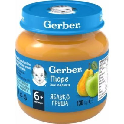 Пюре "Яблуко, груша" 130 г, Gerber