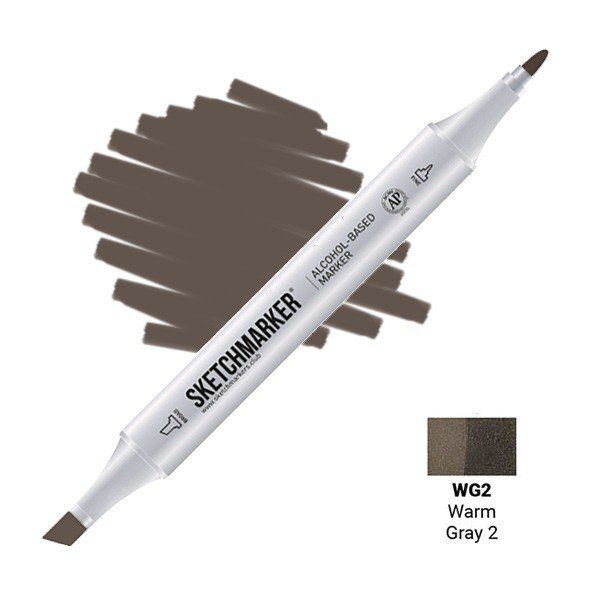 Маркер #6f6356, Цвет маркера: Warm Gray 2 (Теплый серый 2), SM-WG02, SKETCHMARKER), SM