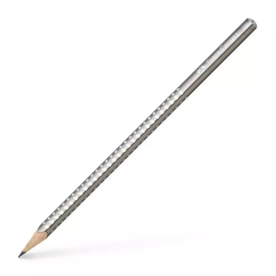 118213Р ОЛІВЕЦЬ ЧОРНОГРАФІТНИЙ GRIP SPARKLE СРІБЛО ТРИГРАННИЙ Faber-Castell