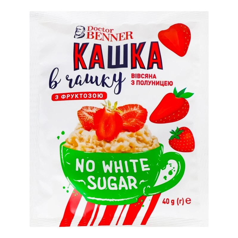 Каша вівсяна з полуницею Doctor Benner, 40 г