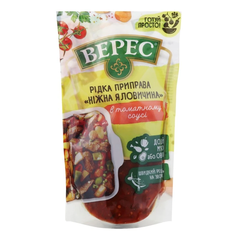 Рідка приправа в томатному соусі Ніжна яловичина Верес, 200 г