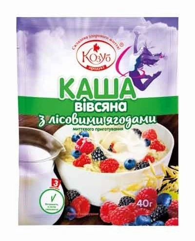 Каша швидкого приготування Лісові ягоди Козуб, 40 г