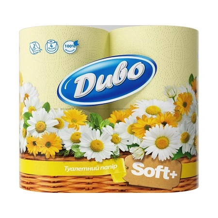 Туалетний папір 2-х шаровий з ароматом алое вера Aroma Диво, 4 шт/уп.