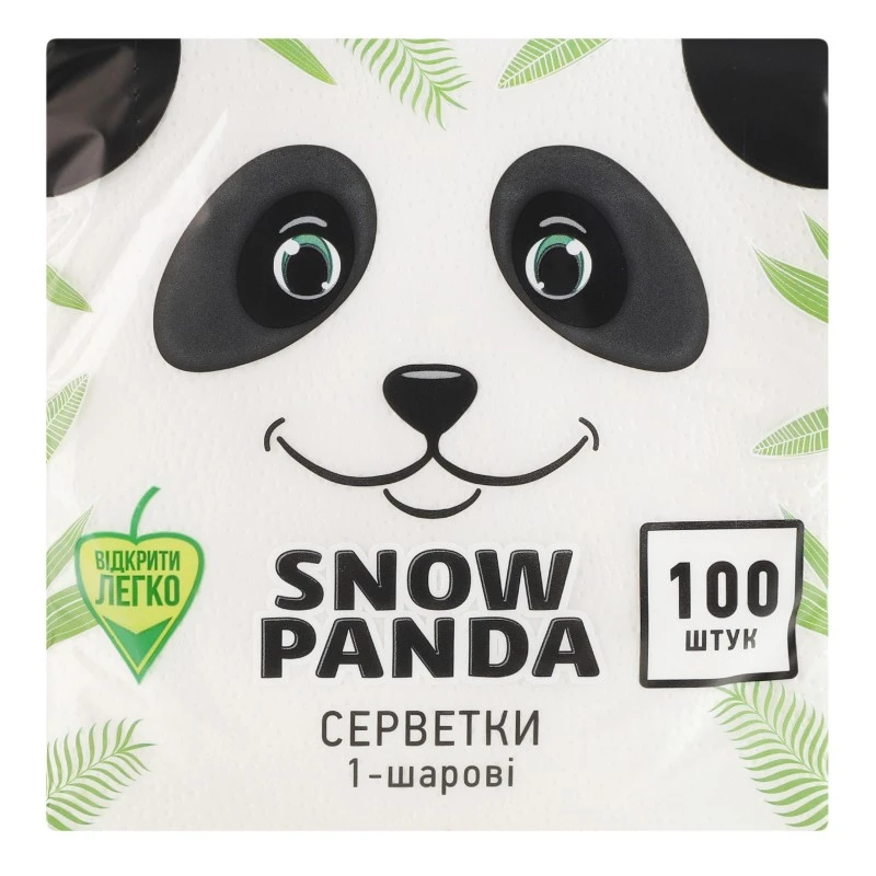 Серветки паперові 33х33 см Сніжна Панда, 100 шт/уп.