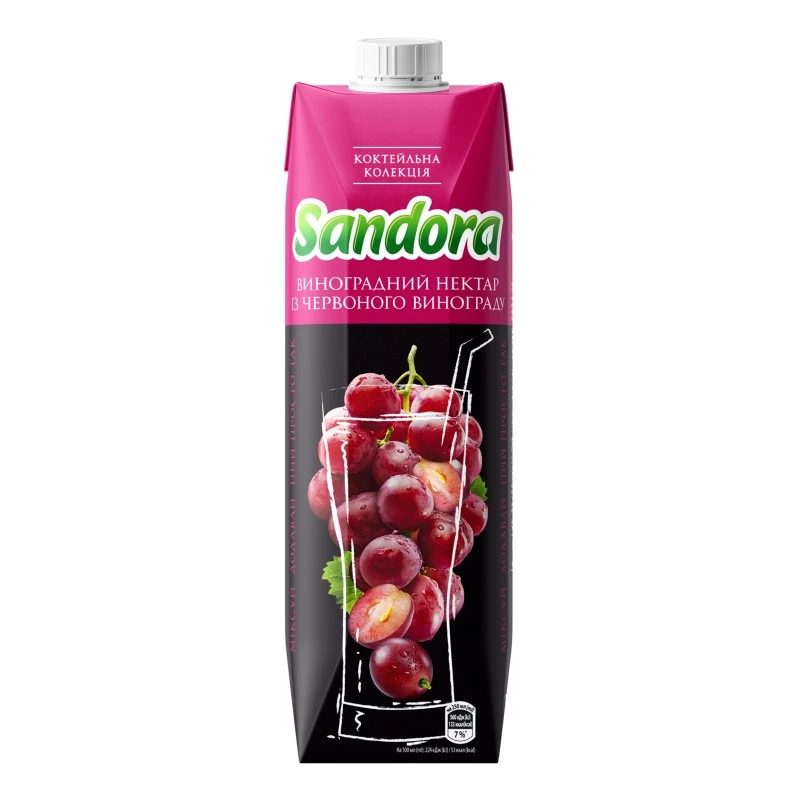 Нектар Червоний виноград Коктейльна колекція Sandora, 0.95 л