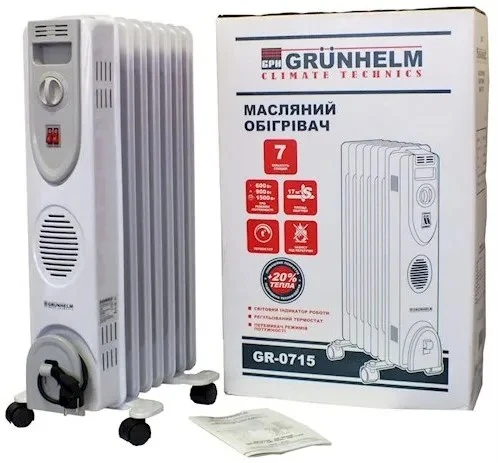 Масляний обігрівач GR-0715 Grunhelm, шт