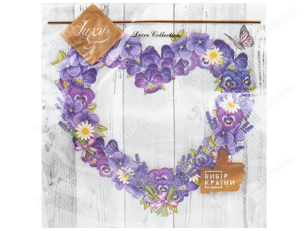 Серветка столова 33*33 см, 3 шари,  Luxy, 18шт