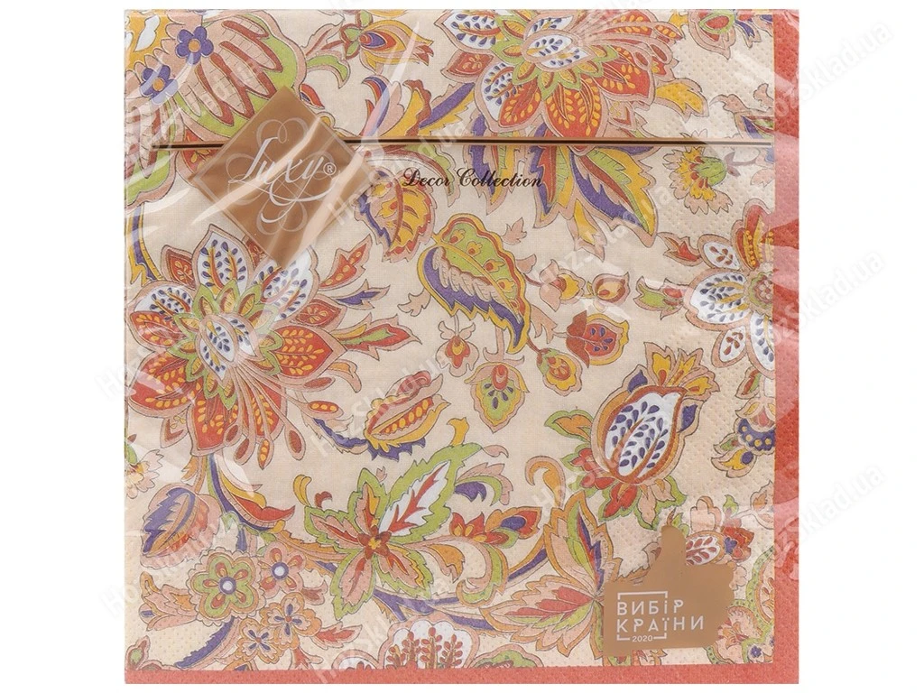 Серветка столова 33*33 см, 3 шари,  Luxy, 18шт