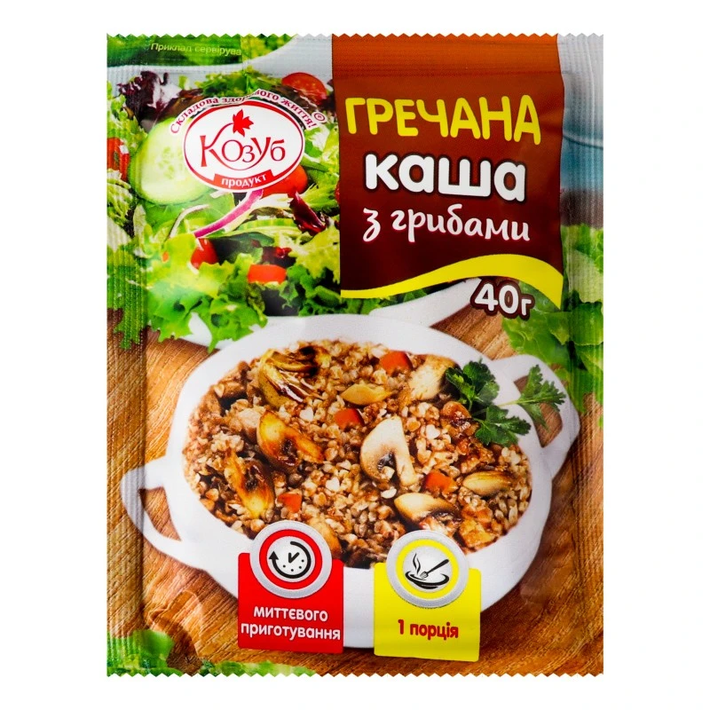 Каша миттєвого приготування з грибами Гречана Козуб продукт, 40 г