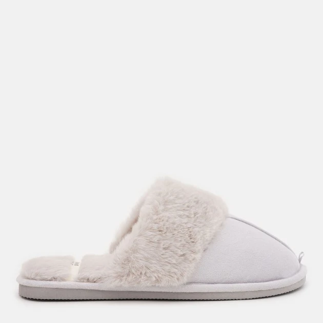 Капці домашні жіночі HS-LUX замшевi з хутряним виворотом cвiтло cірі р.40 Twins, пара