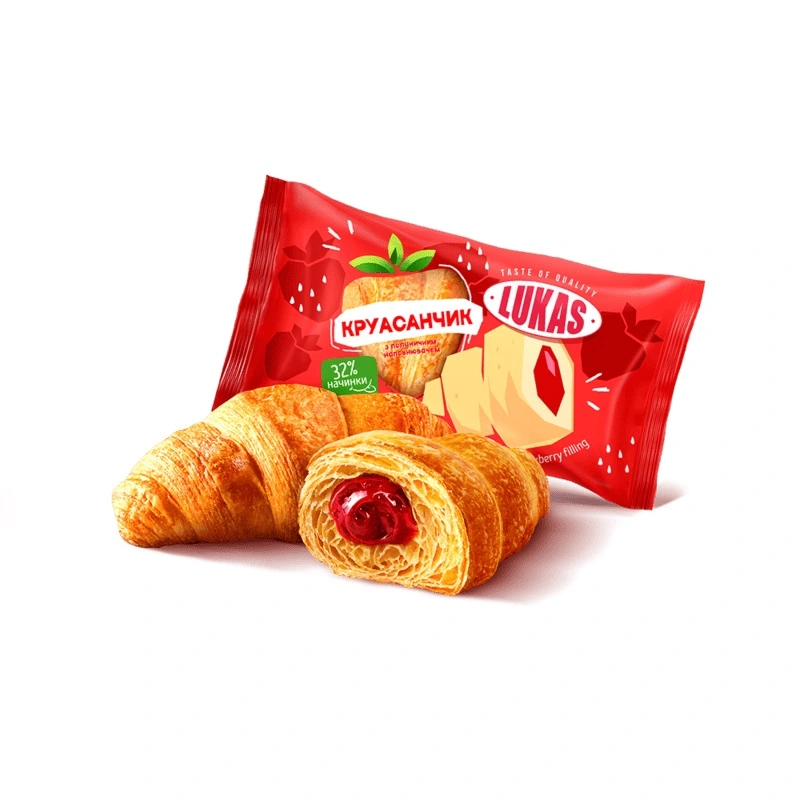 Круасанчик з полуницею Lukas, 100 г