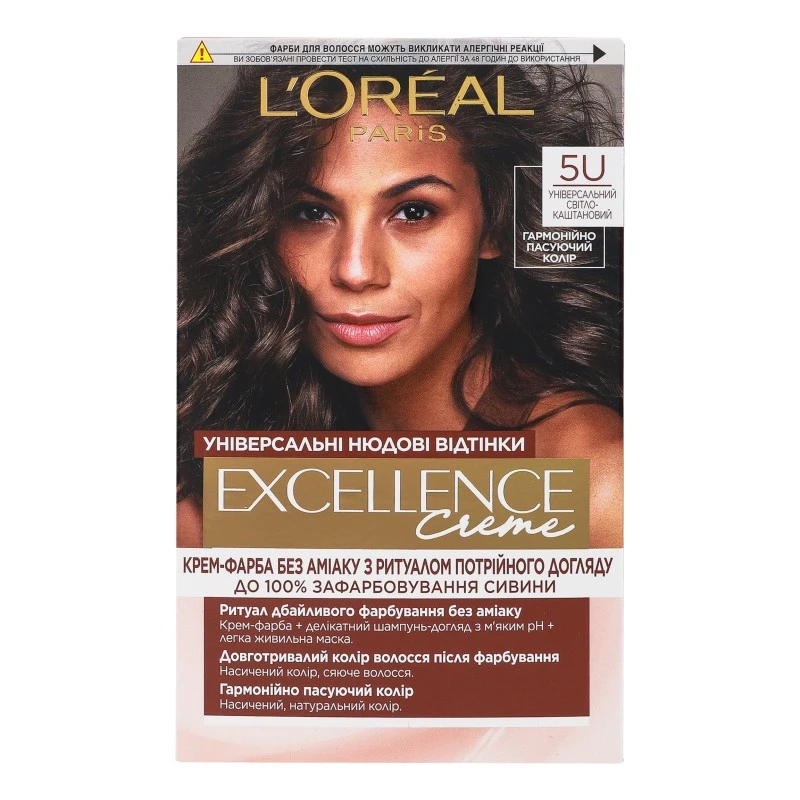 Фарба для волосся стійка 5U з комплектом Excellence Creme L&#039;Oreal Paris, шт