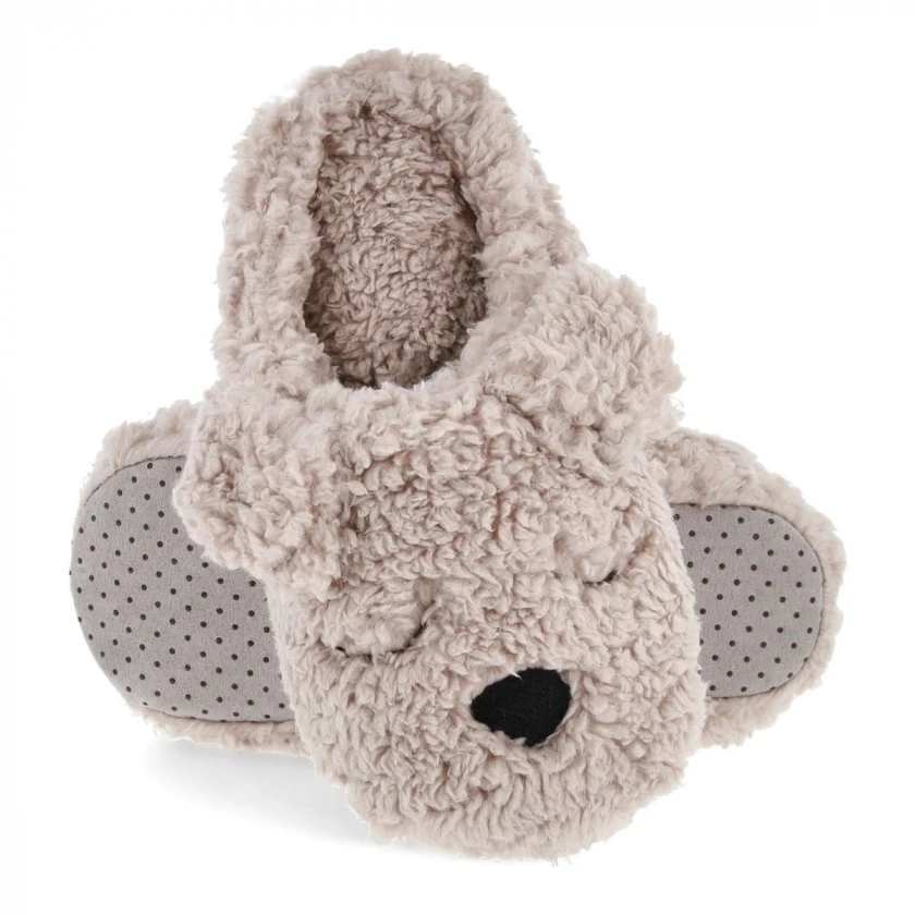 Капці домашні жіночі HS-LUX напiвчешки ANIMALS dog бежеві р.36-37 Twins, пара