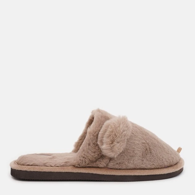 Капці домашні жіночі HS хутрянi з вушками бежеві р.40 Twins, пара