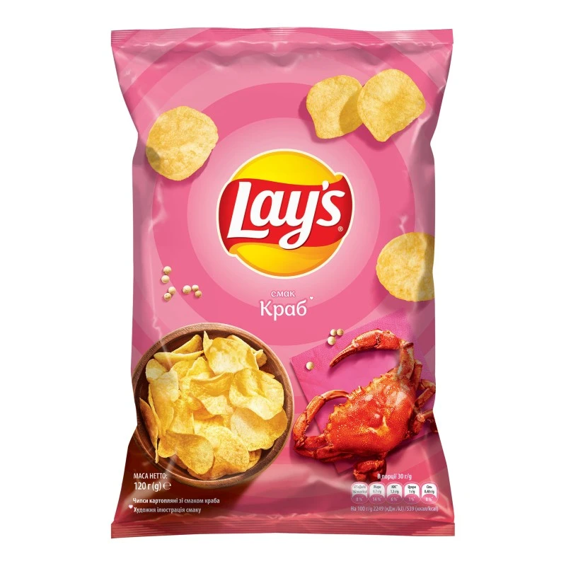 Чіпси зі смаком краба Lay&#039;s, 120 г