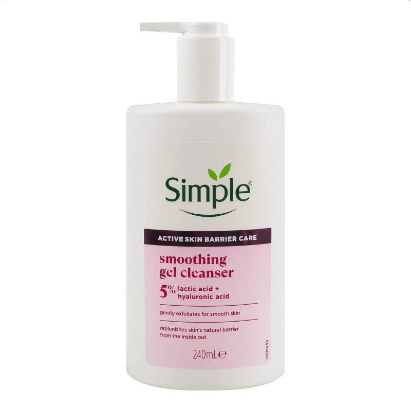Засіб д/вмиван.розгладжувальний з молочною та гіалур.кислотами Active skin barrier care Simple 240мл