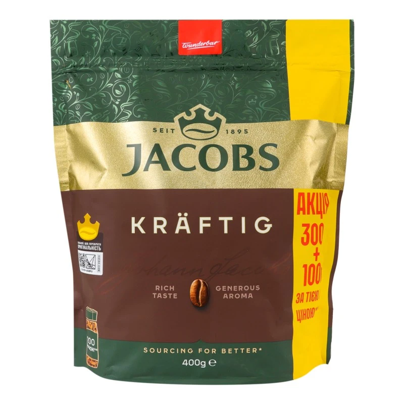 Кава розчинна Kraftig Jacobs, 400 г