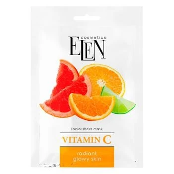Маска для обличчя тканинна Vitamin C Elen Cosmetics, 25мл