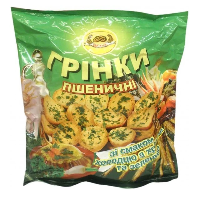 Грінки пшеничні Холодець, хрін, зелень Єва-Хліб, 100 г