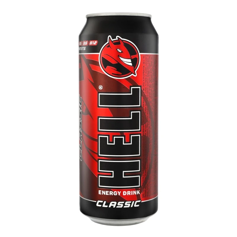 Напій енергетичний б/а середньогазований ж/б Classic Hell, 0.5 л