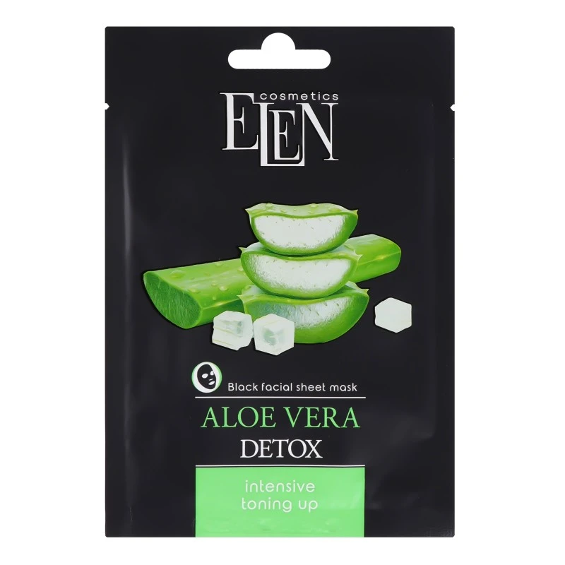 Маска для обличчя тканинна Aloe Vera Detox Elen Cosmetics, 25мл
