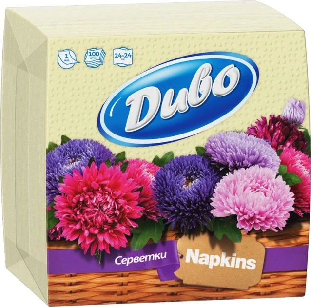 Серветки паперові одношарові жовті 24х24см Диво, 100 шт