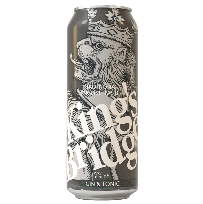 Слабоалкогольний напій газований Gin&amp;Tonic King&#039;s ж/б Bridge, 0.5 л