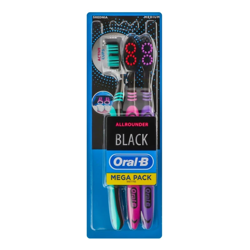 Щітка зубна Medium Black Allrounder Oral-B, 3 шт