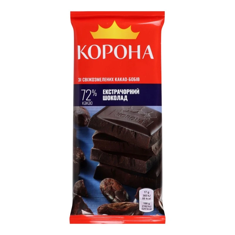 Шоколад чорний Екстра Корона, 85 г