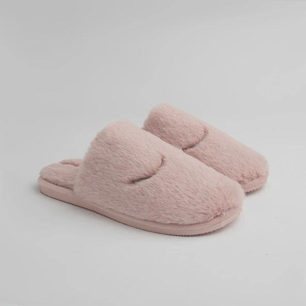 Капці домашні жіночі HS-LUX хутрянi закриті світло рожевi Eyes р.36-37 Twins, пара