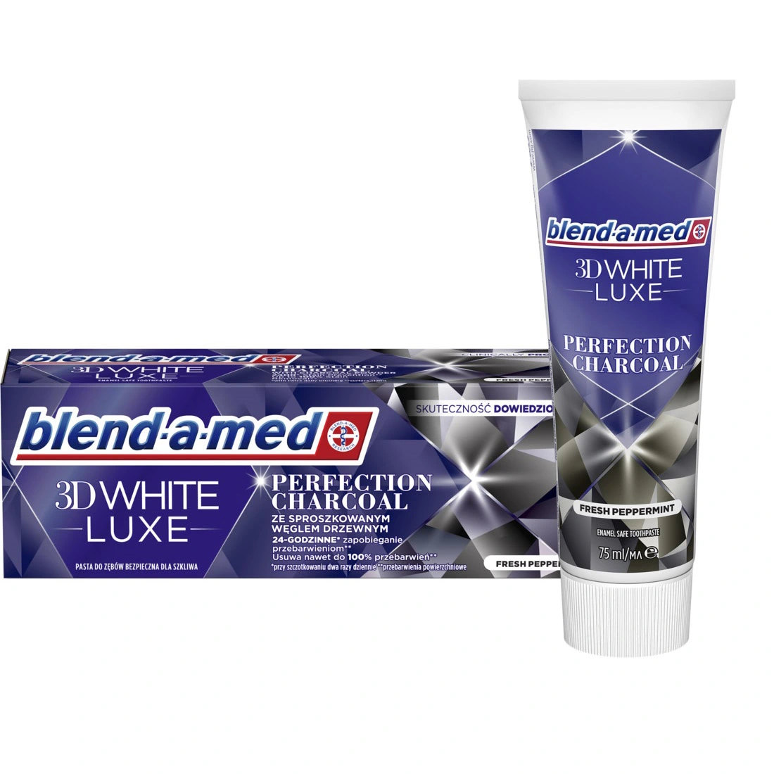 Зубна паста 3D White Luxe Довершеність Вугілля з Вугільним Порошком Blend-a-med, 75 мл