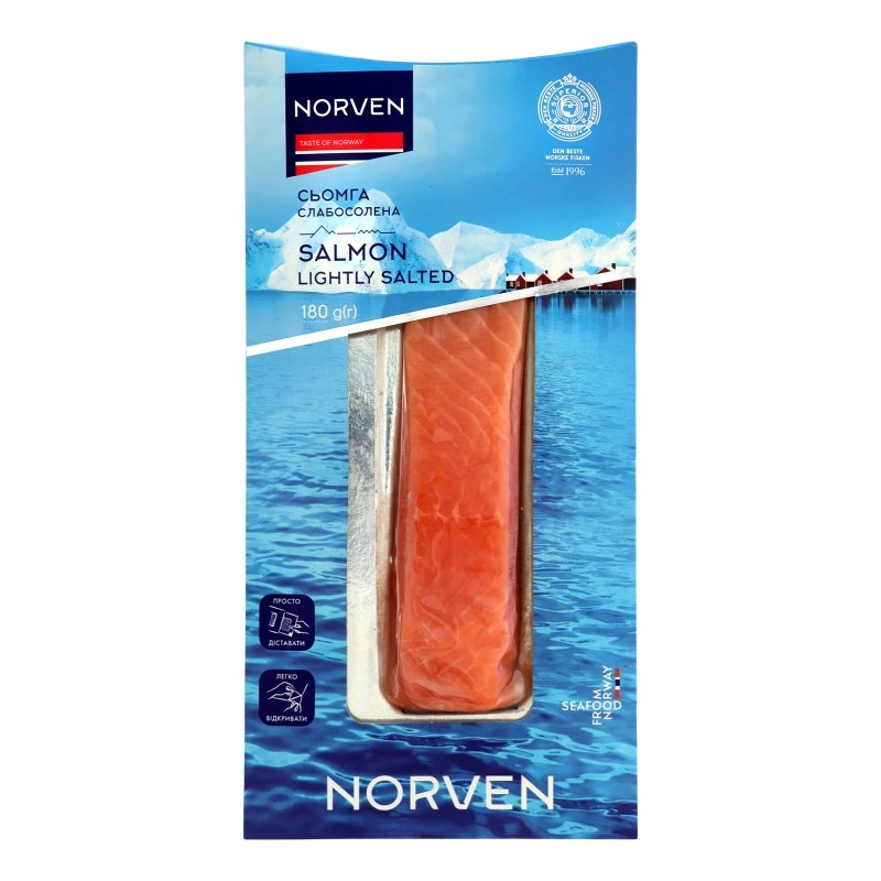 Філе сьомги слабосолене Norven, 180 г