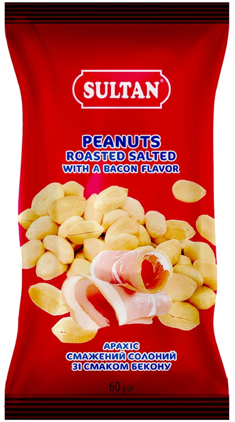 Арахіс смажений зі смаком бекону Султан, 60 г