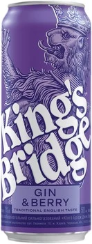 Напій слабоалкогольний 7% сильногазований Gin&amp;Cherry King&#039;s Bridge, з/б 0.5 л