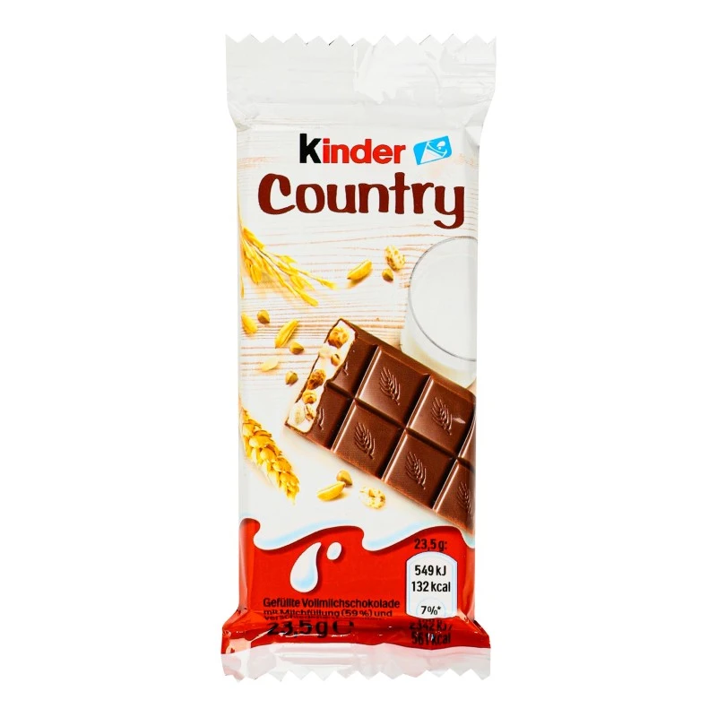 Шоколад молочний з молочною начинкою та злаками Country Kinder, 23,5 г