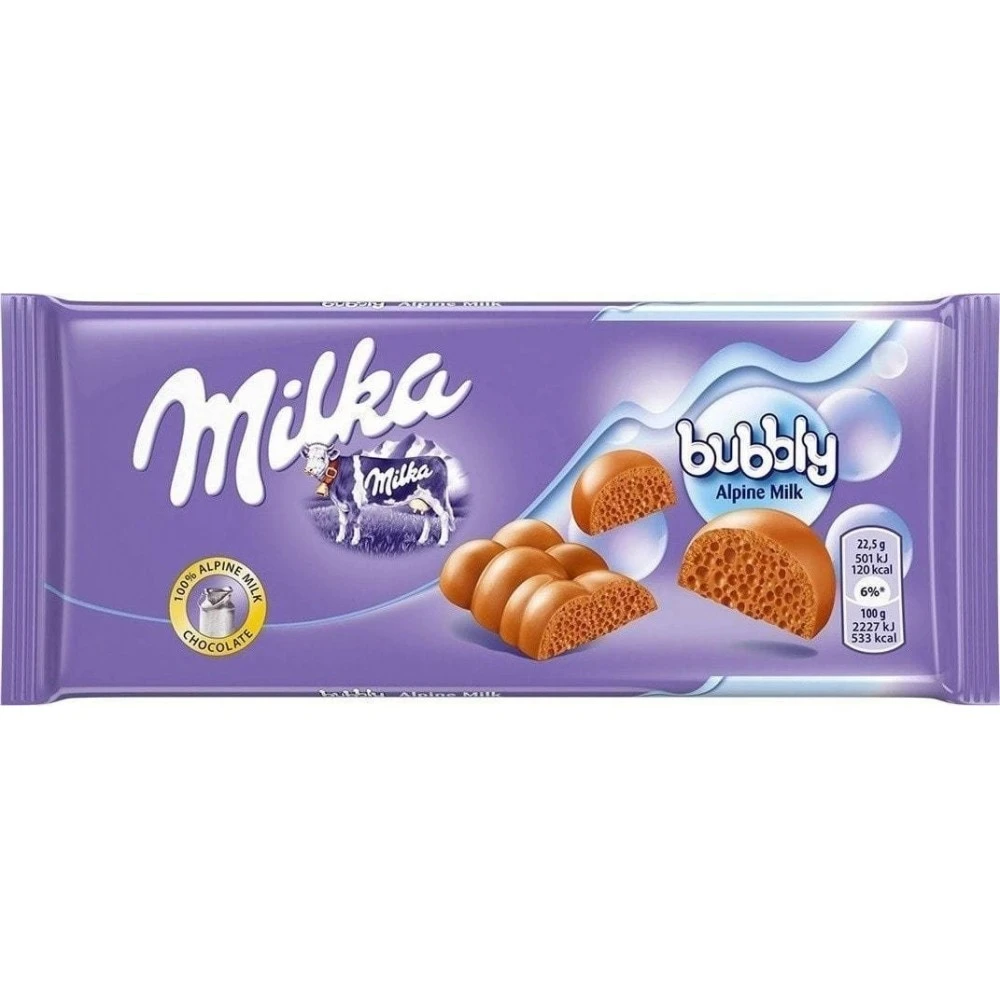 Шоколад молочний пористий Баблз Мілка, 80 г