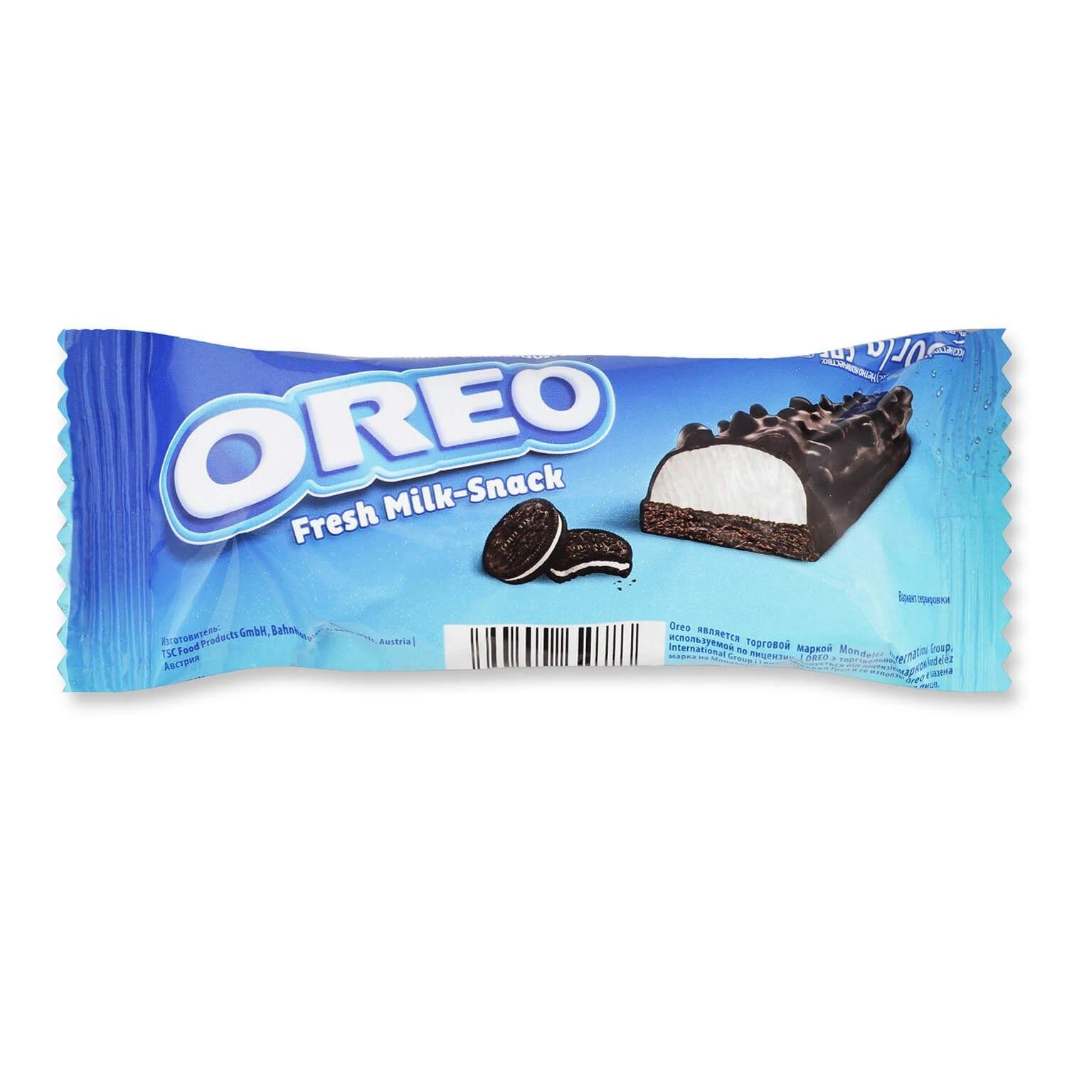 Тістечко бісквітне з молочною начинкою та шматочками печива Fresh Milk-Snack Oreo, 30 г