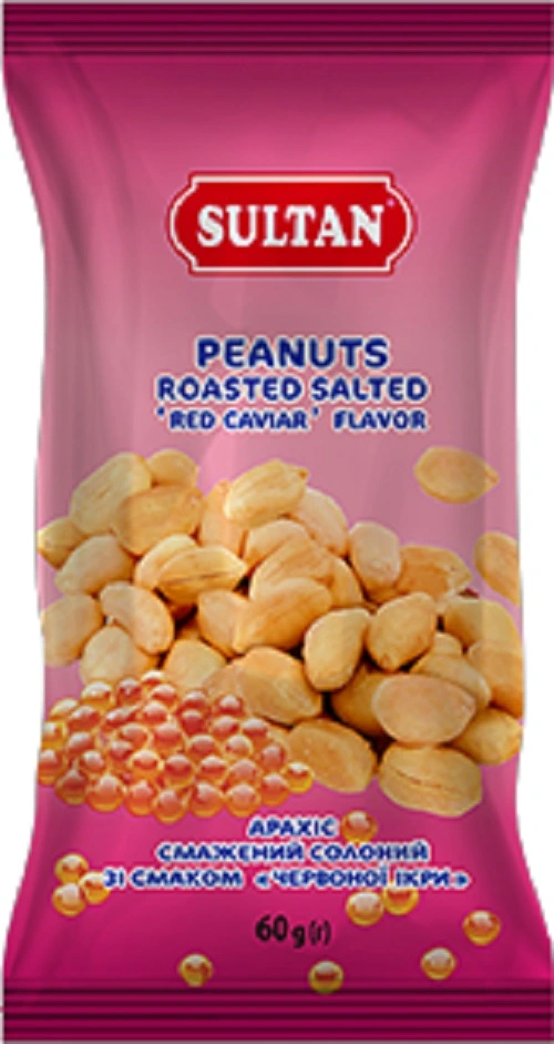 Арахіс смажений зі смаком червоної ікри Султан, 60 г