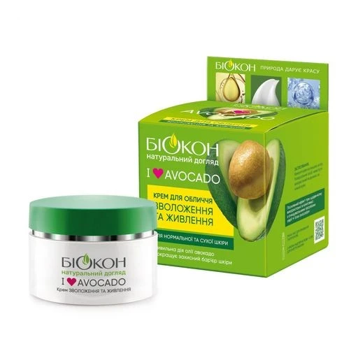 Крем для обличчя Зволоження та живлення I love avocado Біокон 50мл