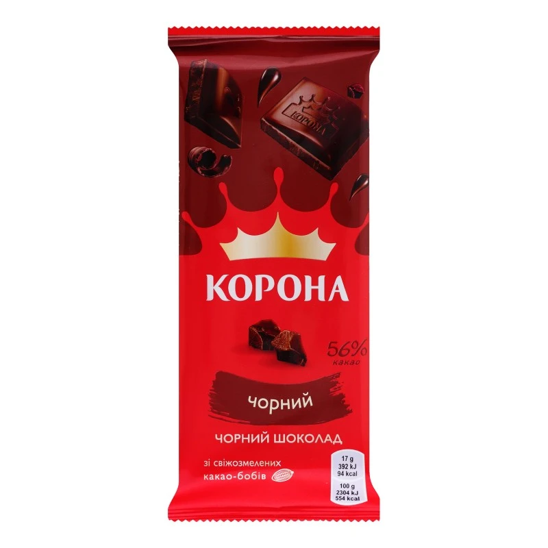 Шоколад чорний Корона, 85 г