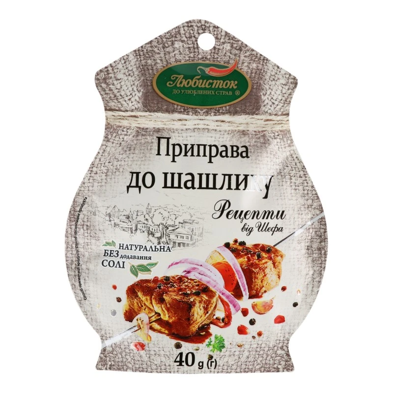 Приправа до шашлику Рецепти від шефа Любисток, 40 г