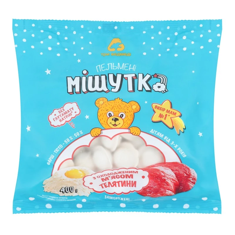 Пельмені з м&#039;ясом телятини Мішутка, 400 г
