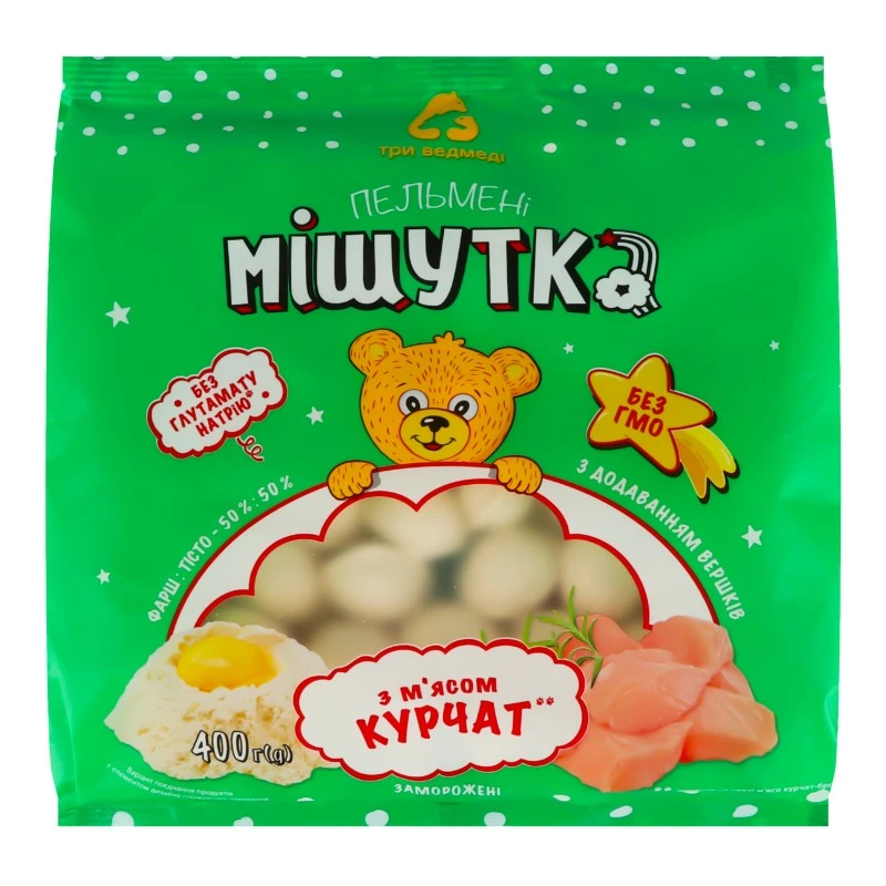 Пельмені з м&#039;ясом курчат Мішутка, 400 г